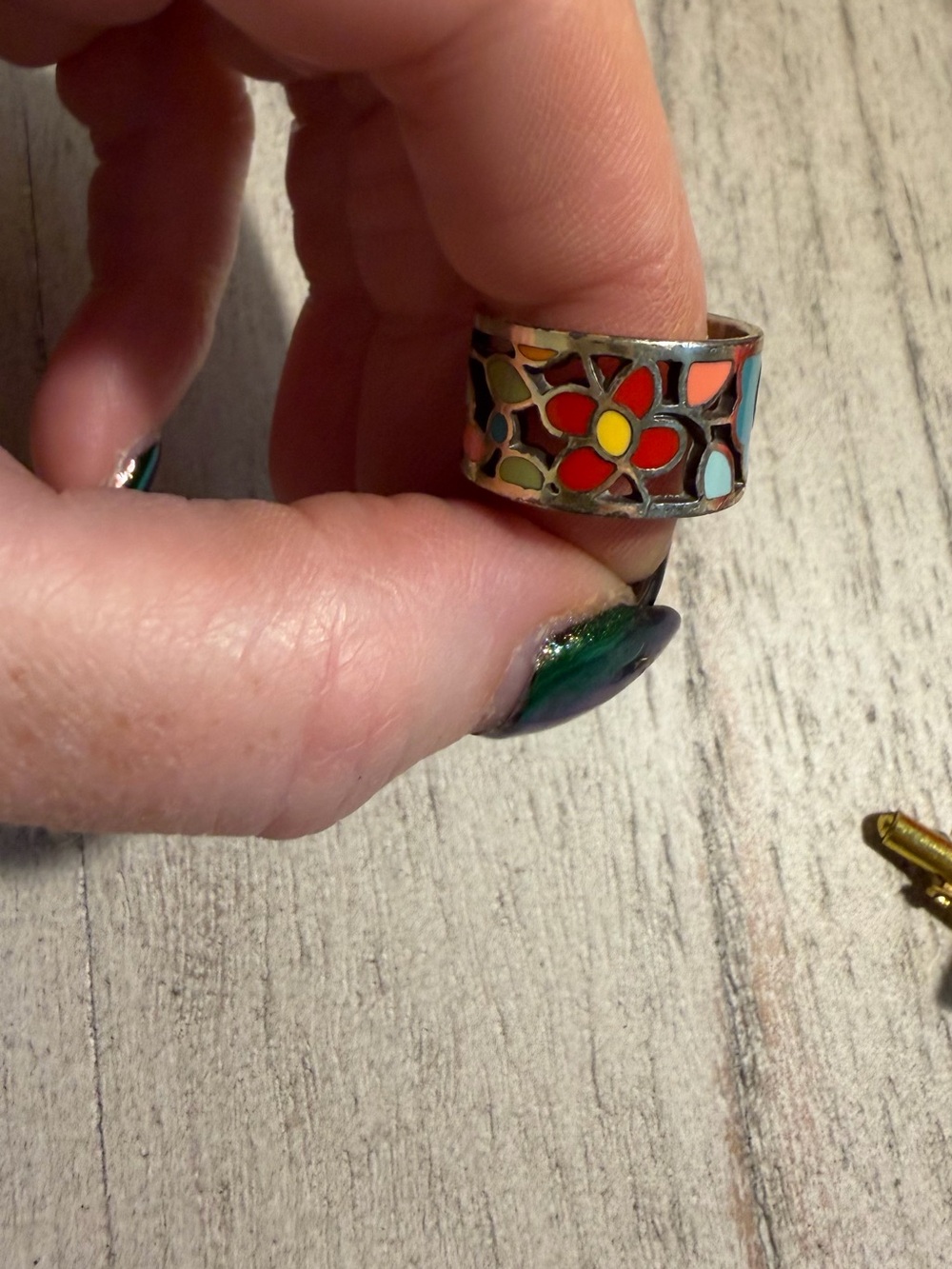 Brighton Multicolor Enamel Flower Band Ring